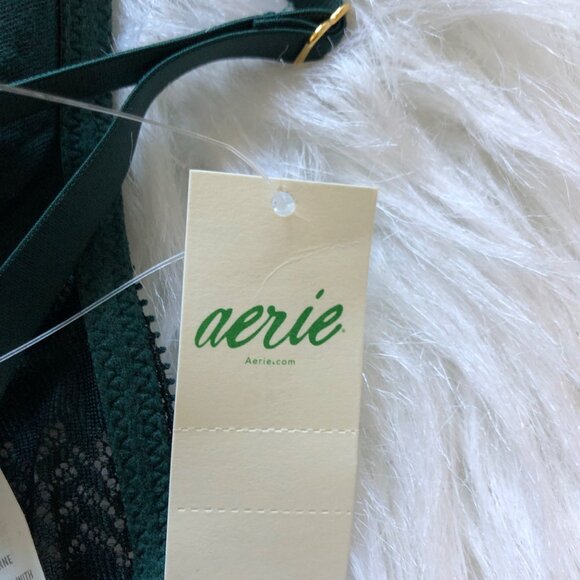 Aerie Lace Longline Bralette Dark Green - Size Large, Stylish & Comfortable NWT - Picture 2 of 8